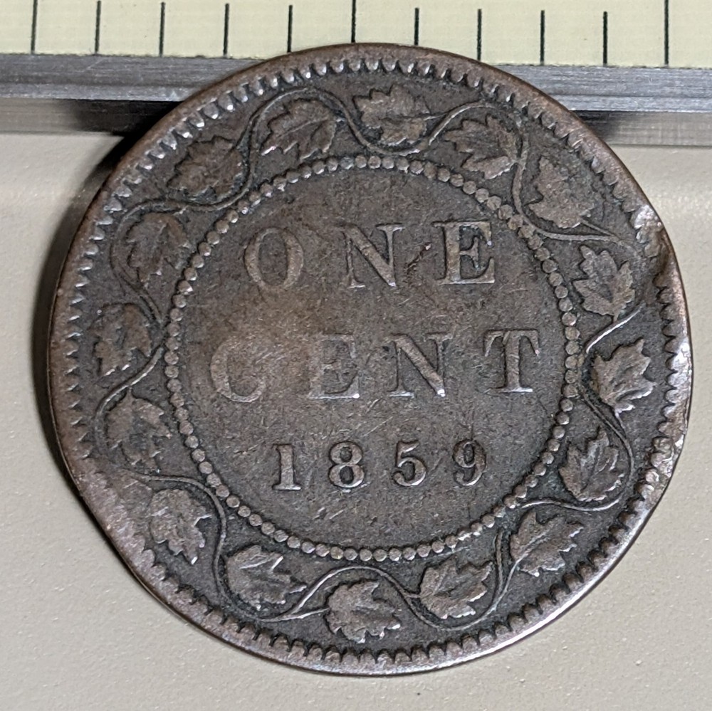 1859 Canada 1 Cent Circulated KM# 1
