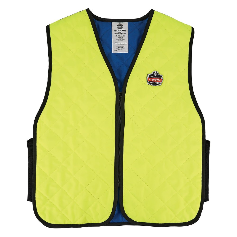 Cooling Workwear Embedded Polymers, Zipper Closure Tools, Lime, X-Large