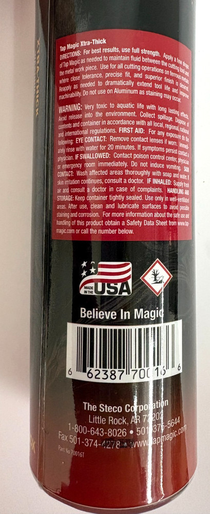 TAP MAGIC XTRA-THICK CUTTING FLUID EXTREME PERFORMANCE 16oz 70016T