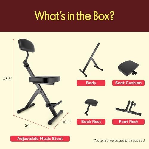 Foldable Drum Throne Stool with Backrest