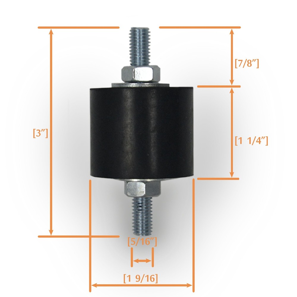 Anti-Vibration Rubber Isolator Mounts with Studs Shock Absorber, Large, Black
