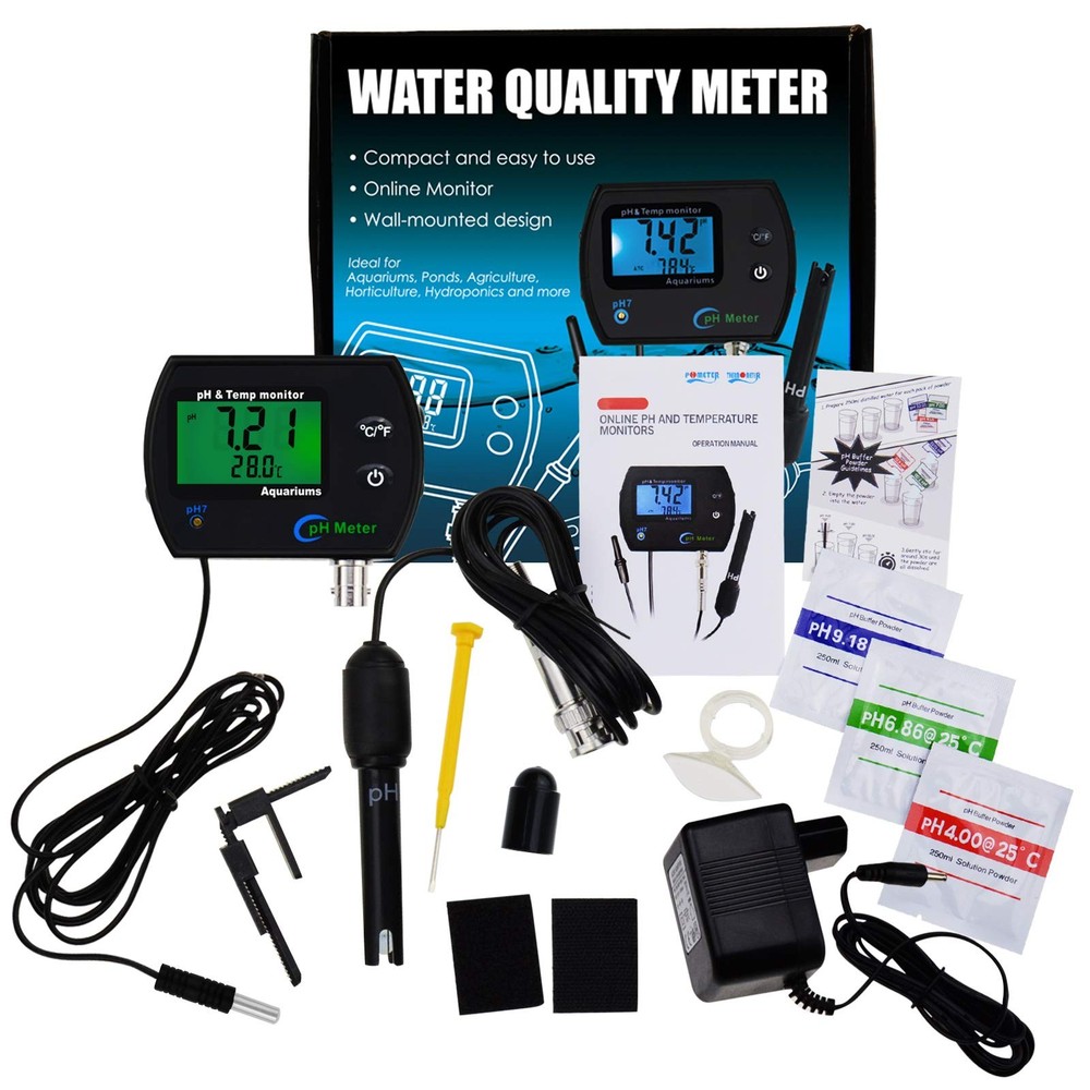 2-in-1 Combo pH & Temperature Meter Water Tester Replaceable BNC pH Electrode fo