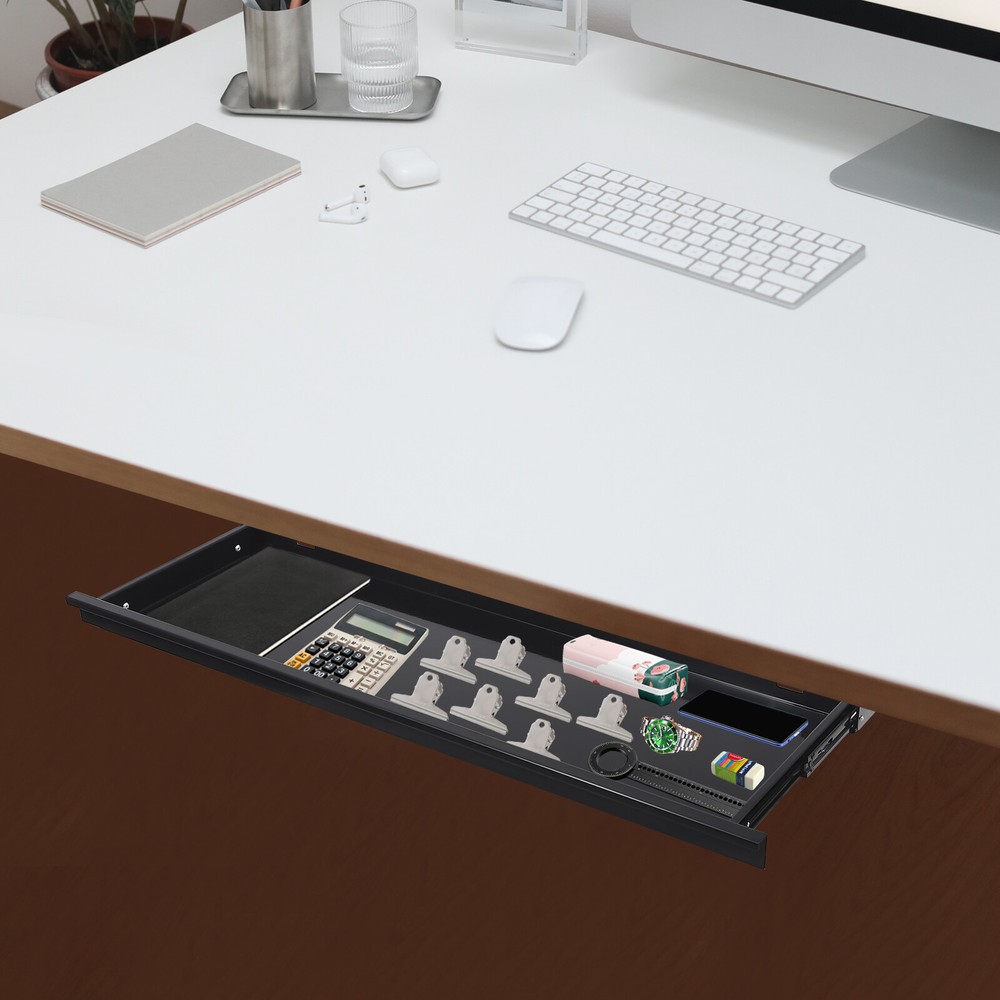 Sliding Pull-Out Drawer Under Desk Organizer for Space Saving Solutions