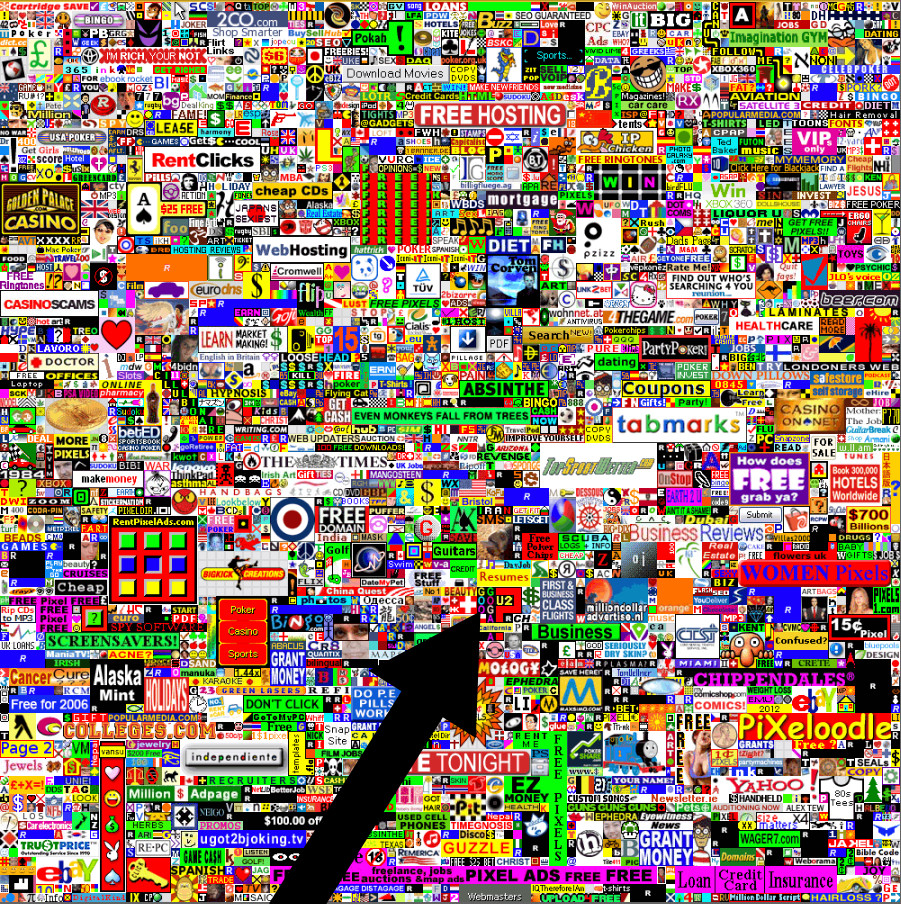 100 Pixels on MillionDollarHomepage.com linked to Googabay.com
