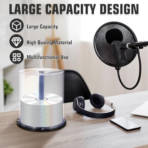 CD/DVD Case, 4 Count, Modern Style, CD Storage Cases, 100 Disc Capacity, 5.93