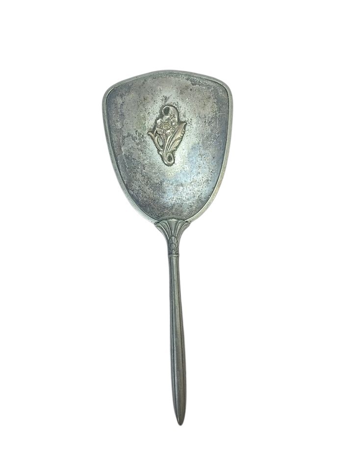 Antique Vanity Mirror Floral Design Handheld