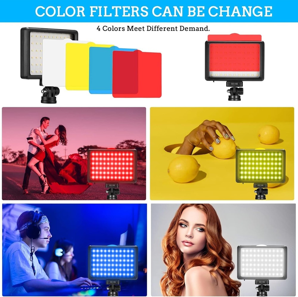Adjustable LED Video Lights 2-Pack: USB Light Panels for Shooting & Streaming