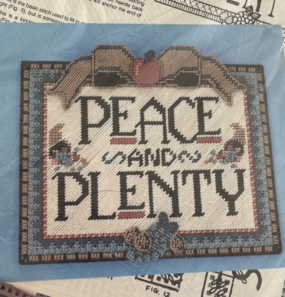 Needlepoint On Plastic Canvas Kit Peace And Plenty New