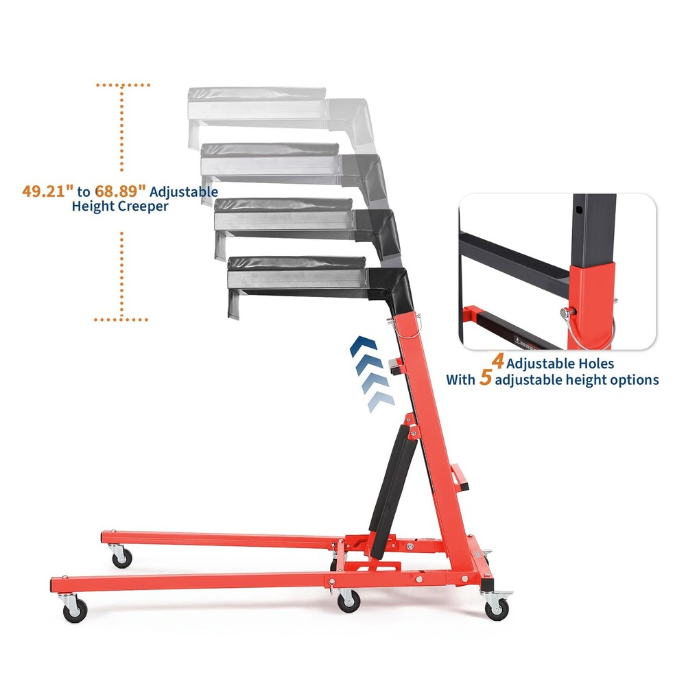 Automotive Topside Creeper, Adjustable Height Engine Creeper Workshop ,400 LBS