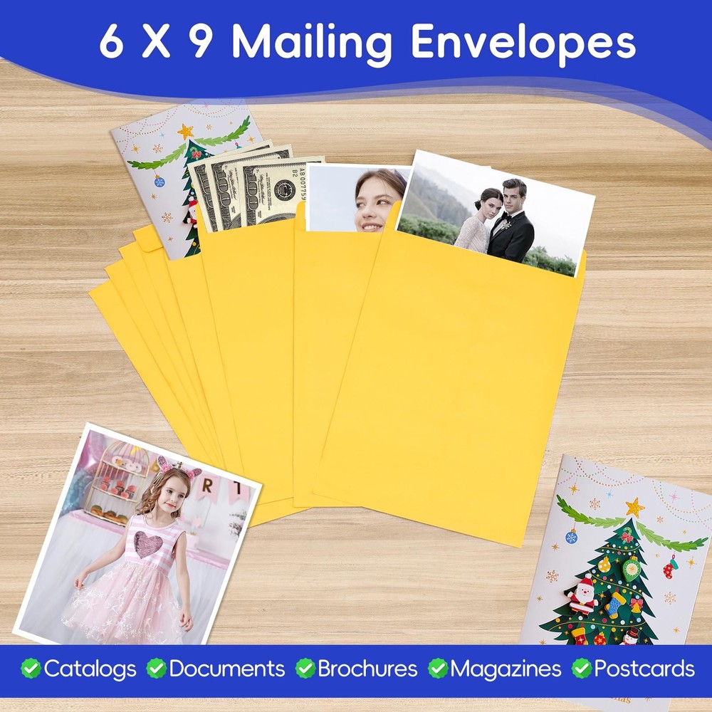 6x9 Envelopes Self Seal for Mailing, Organize, Storage, Home Documents