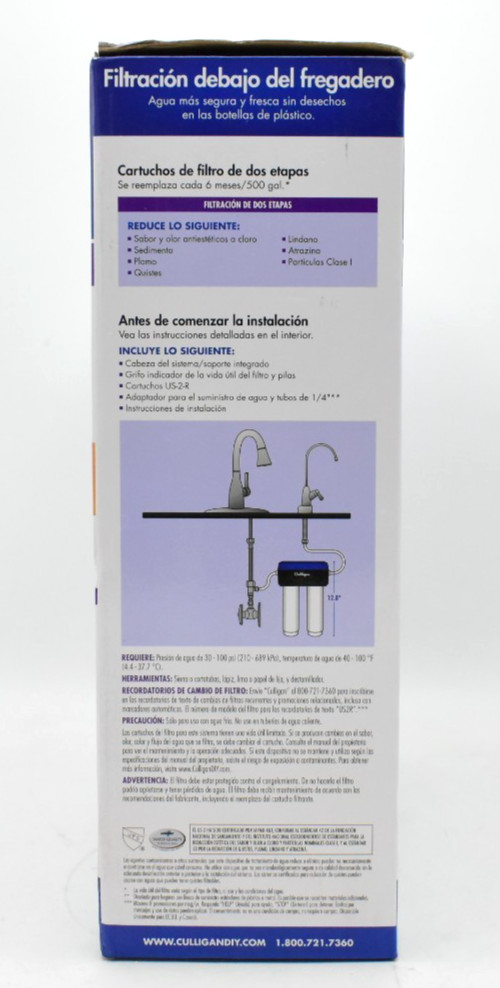Culligan US-2 Under Sink 2-Stage Water Filtration System - Open Box