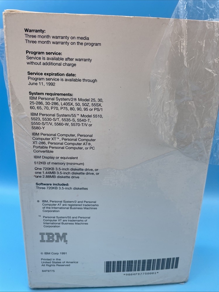 IBM DOS Version 5.0 Disk Operating System Box ~ 3.5 Inch Diskettes & Manuals VG