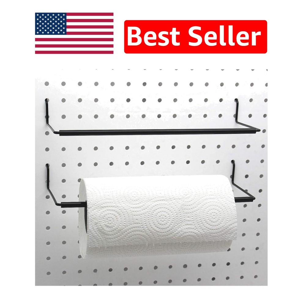 Rust-Resistant Wall-Mounted Paper Towel Holder for Standard Pegboards - 2 PCS