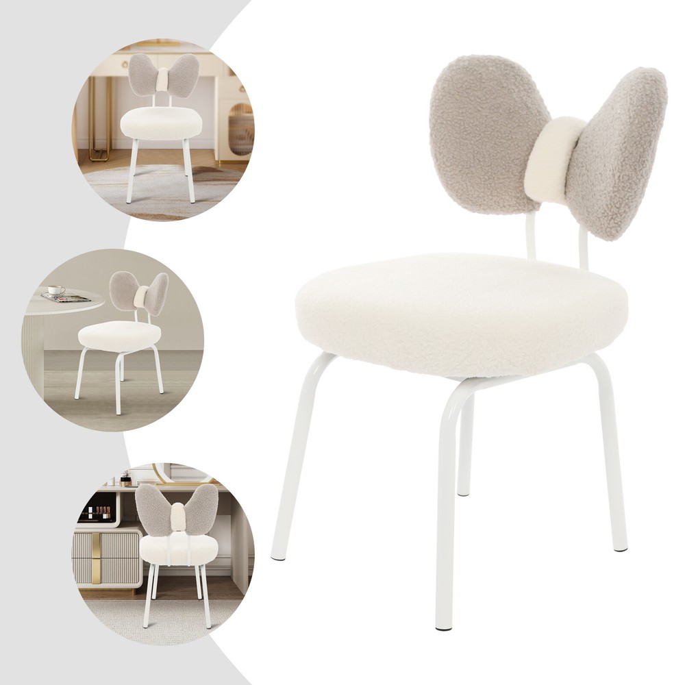 Rotatable butterfly backrest makeup chair