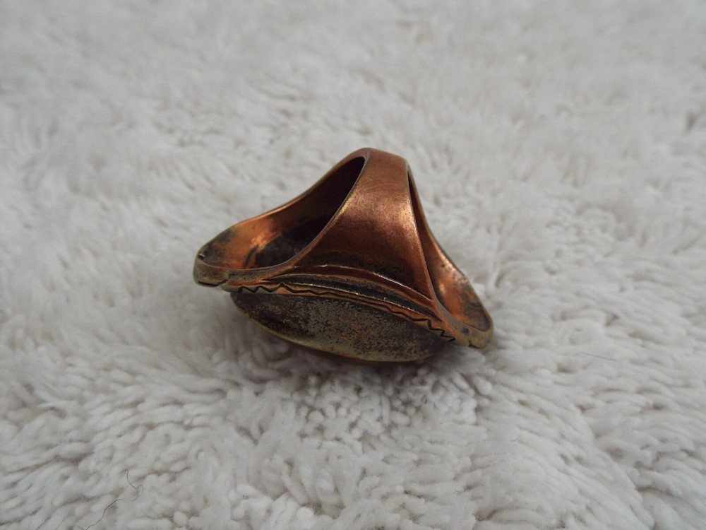 Brass-Copper Bead Ring ~ Size 6 (J38)