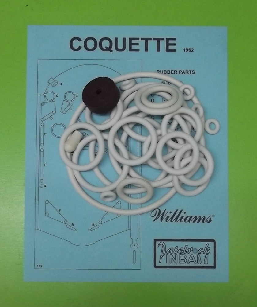 1962 Williams Coquette pinball rubber ring kit