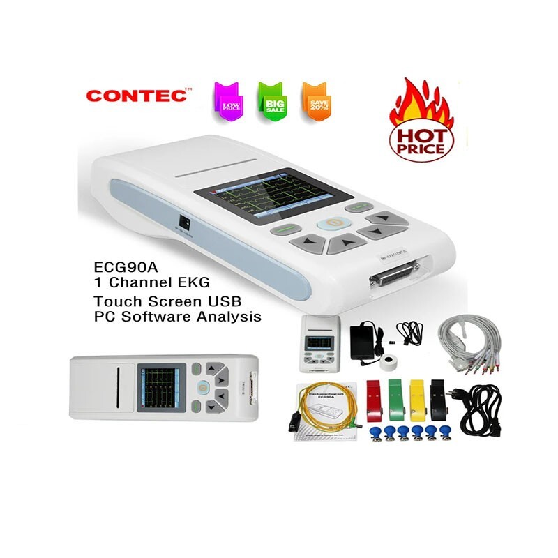CONTEC 12-Channel ECG/EKG Machine Electrocardiograph, PC software, Touch Screen