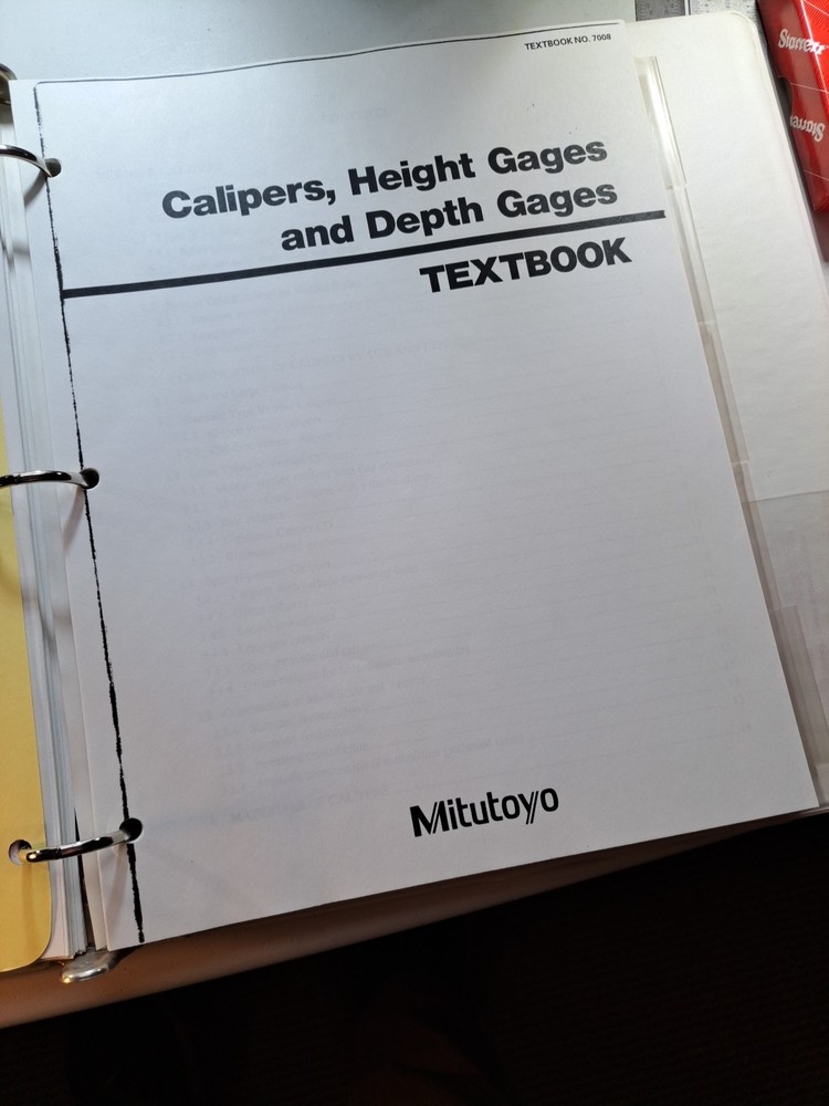 Mitutoyo Dial Indicators Catalog & Tool Training Binder Technical Info