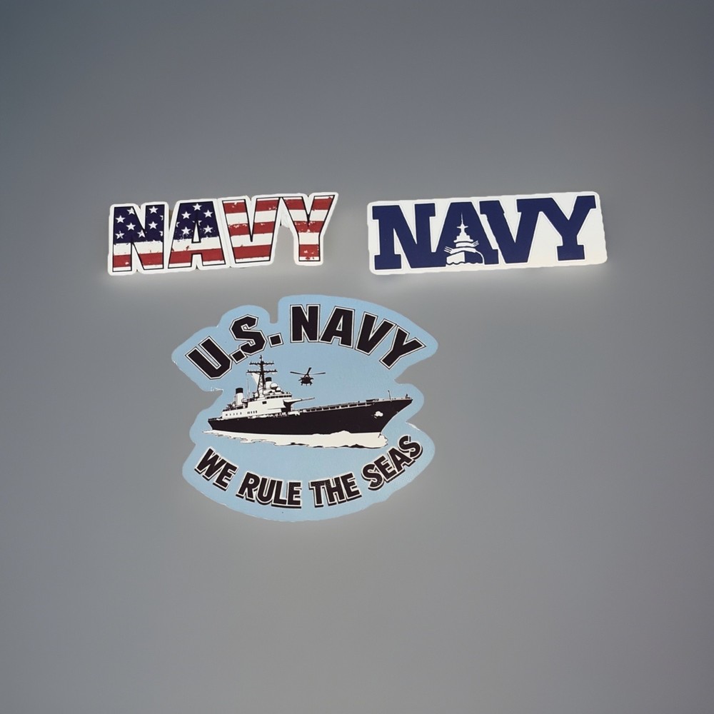 (3 Pack) US Navy Custom Sticker Pack 3”