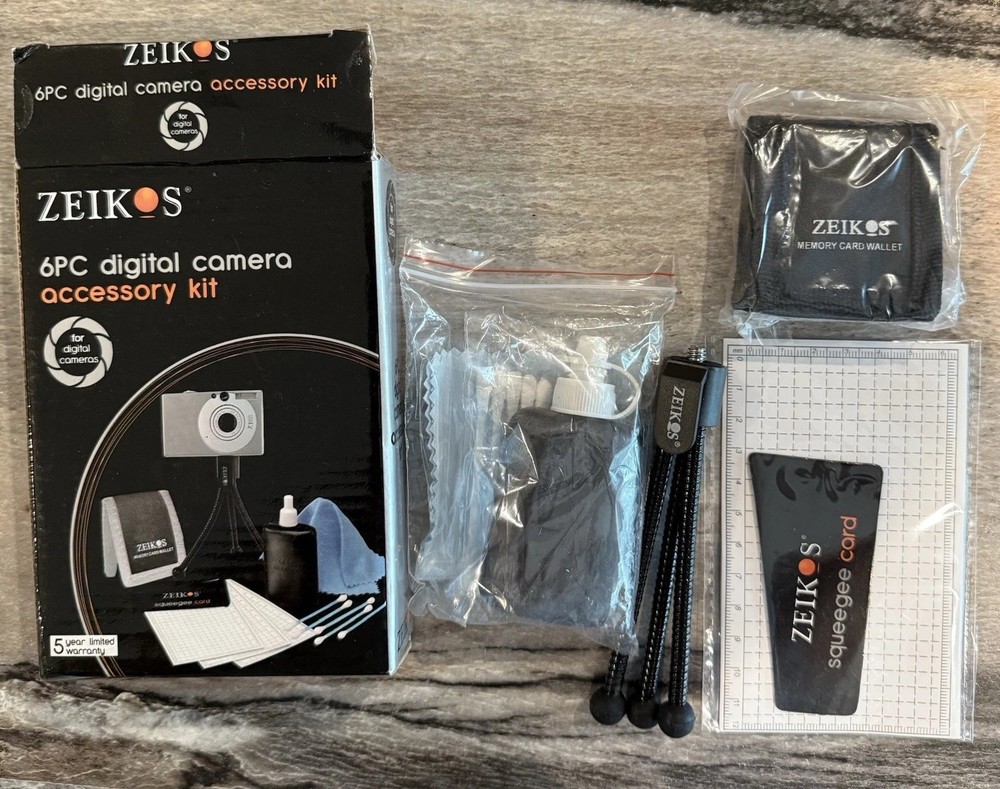 Zeikos 6PC Digital Camera Accessory Kit For Digital Cameras. New Opened Box