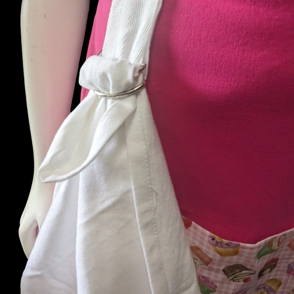 Handmade Pink Half Apron with Cupcake Pockets