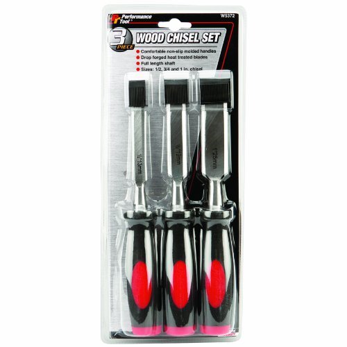 Performance Tool W5372 Wood Flat Chisel Set, 3-Piece