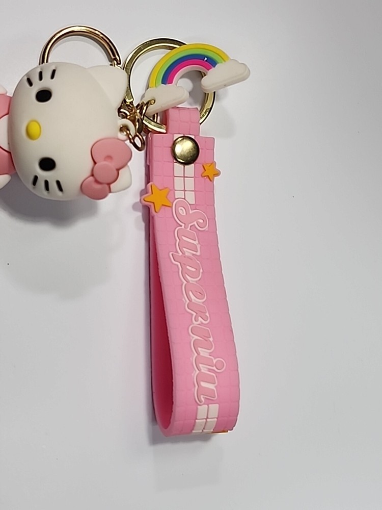 Hello Kitty Key Ring Rainbow Charm Super Niu