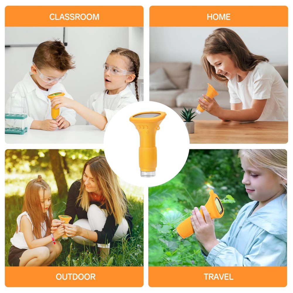 Kids Microscope Pocket Microscope, 2 IPS Screen 1000X Portable Microscope for...