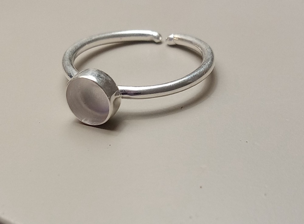 925 Sterling Silver Adjustable Bezel Cabochon Ring Blank Setting/Mounting