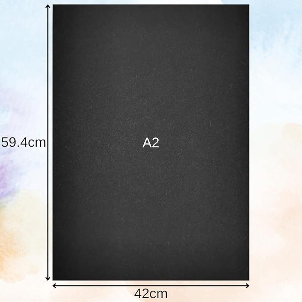A2 Black Sugar Paper 250 Sheets Pack 100 gsm