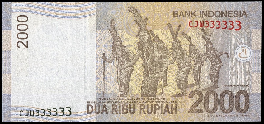Indonesia 2000 Rupiah 2013, Solid 3, CJW 333333 (UNC)