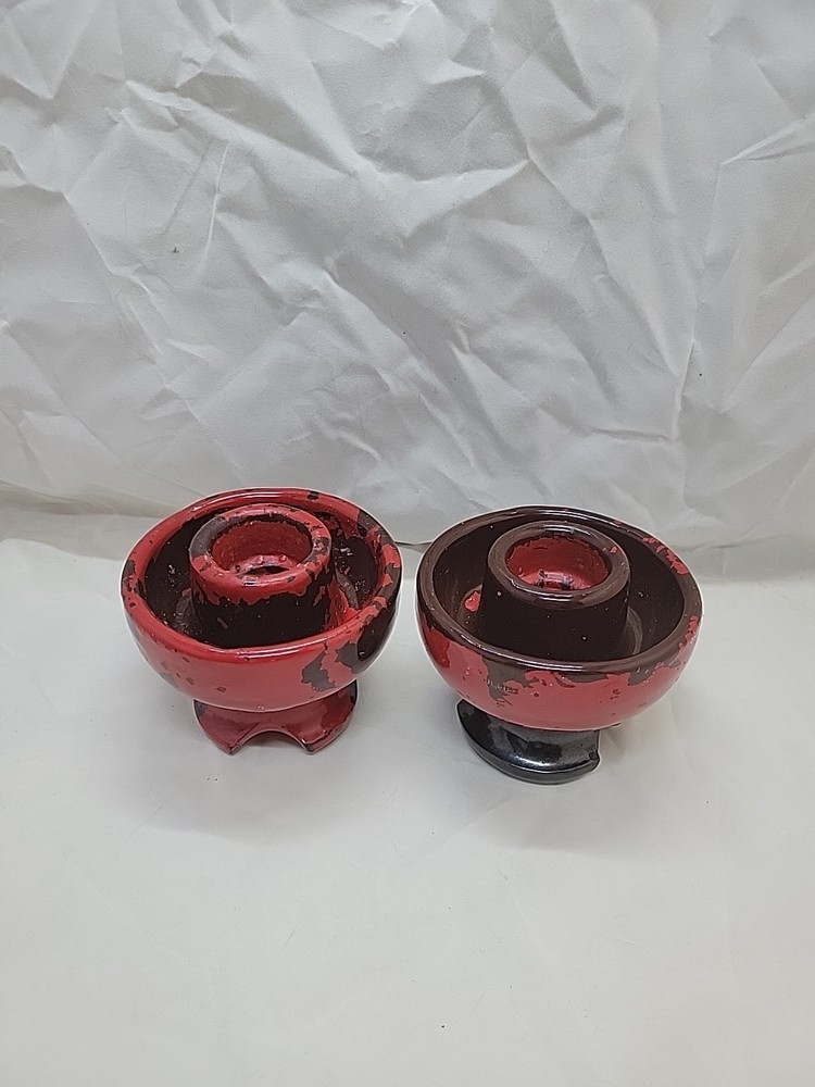 Red Heavy Candle Holders