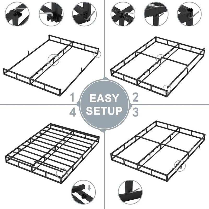 5" Queen Box Spring Bed Base No Noise Easy Assembly Mattress Foundation Durable