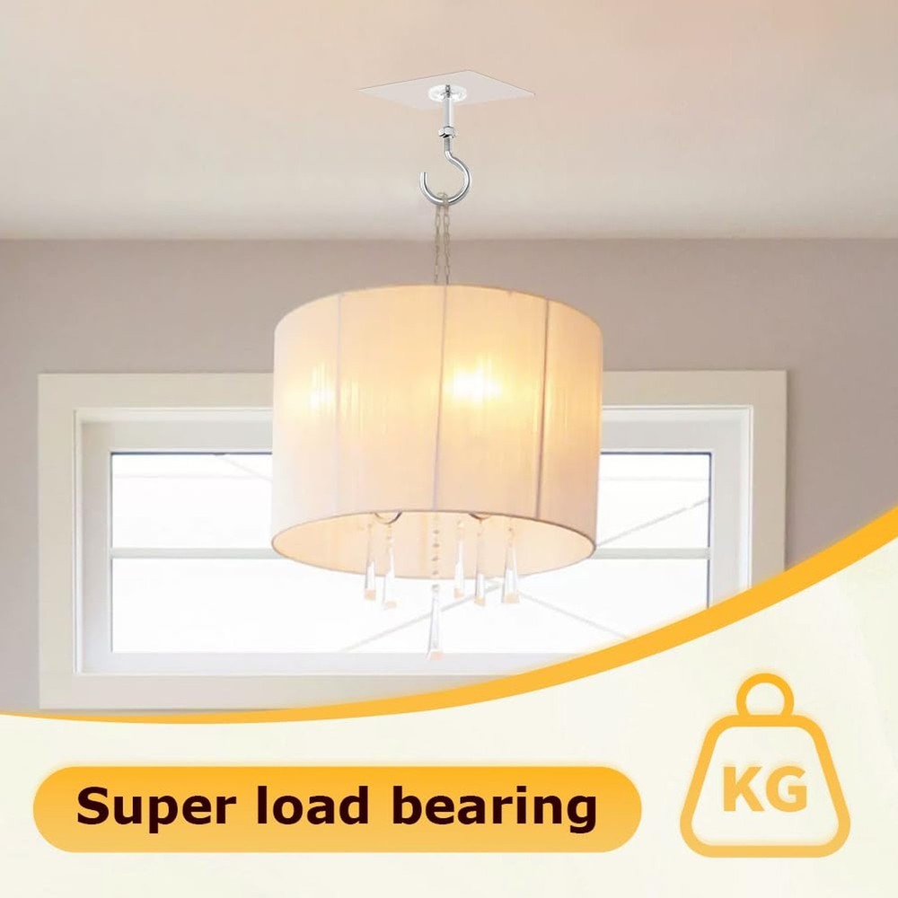 4 Pack Adhesive Ceiling Hooks, 30lbs Heavy Duty Ceiling Hooks for Hanging Pla...