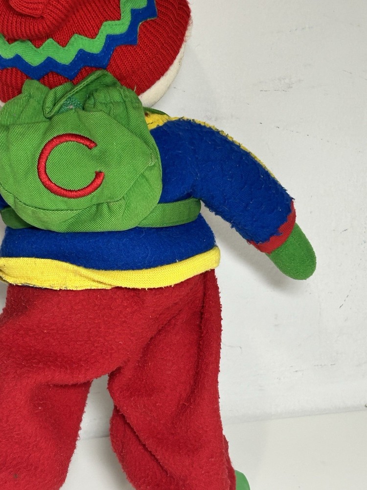 Vintage Fully Posable Caillou Plush Doll Winter With Back Pack