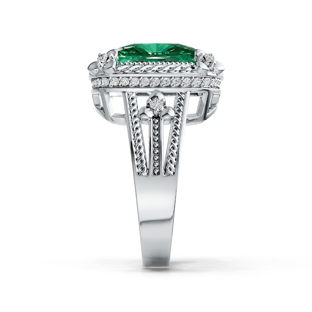 Sterling Silver Semi Mount Ring Setting Cushion CU 12X10mm Split Shank