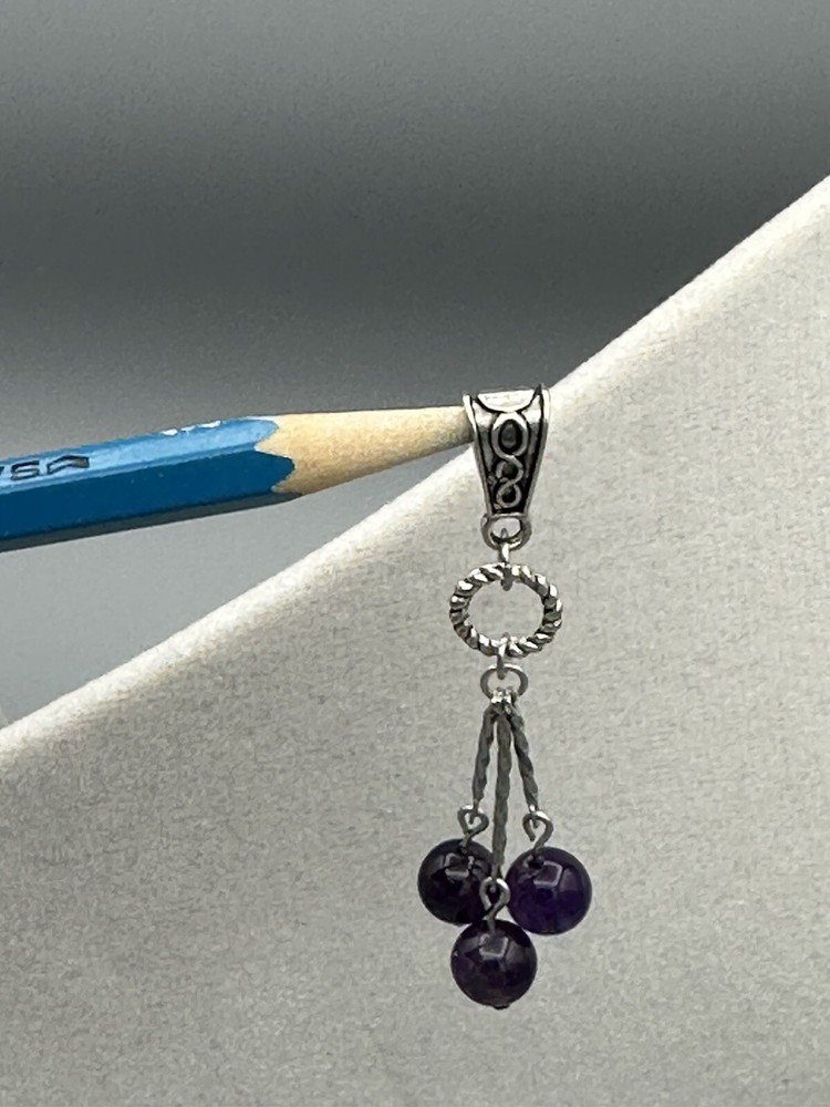 7.5 mm Purple Amethyst Dangle Pendant