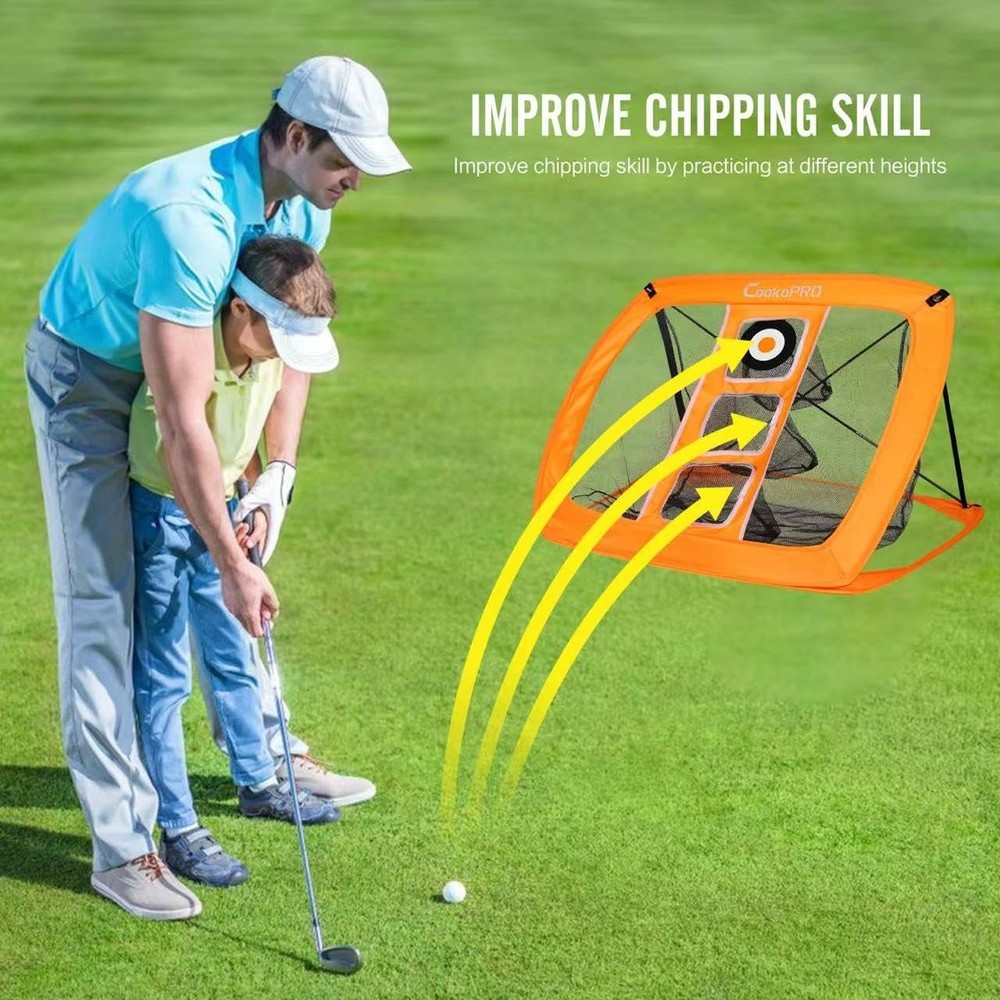 Golf Chipping Net Set,Pop Up Net with Durable Rubber Training Mat,10 Golf Tee...