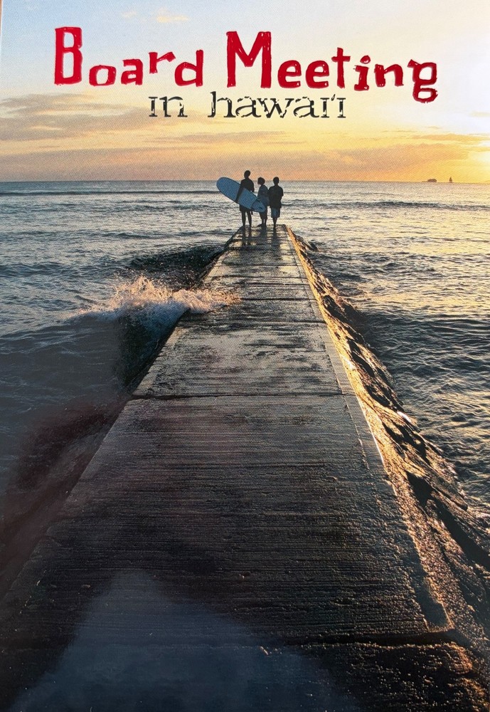 SURFING THEME - BOARD MEETING in HAWAI'I - Postcard - Funny