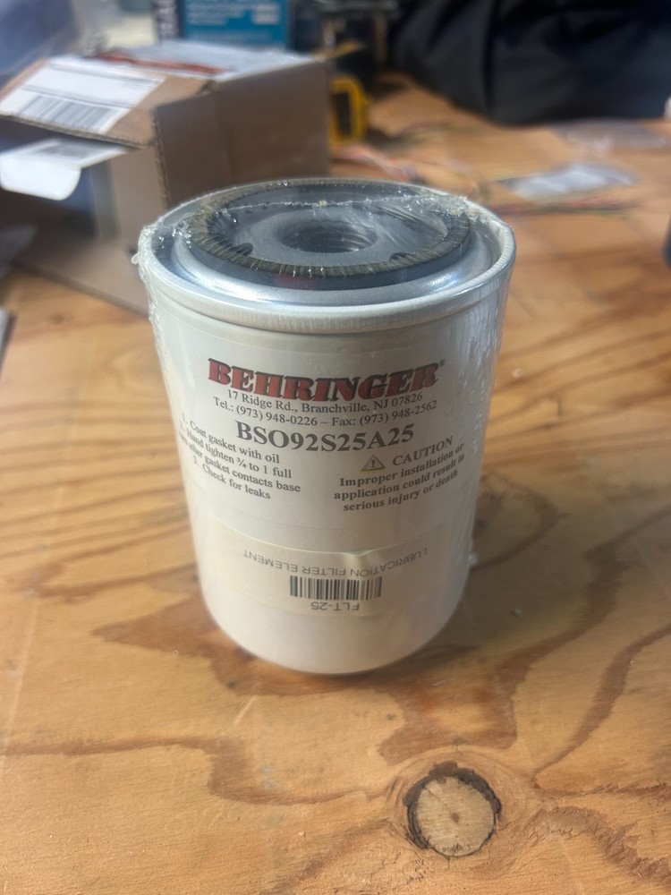 BSO92S10N25 BEHRINGER LUBRICATION FILTER ELEMENT