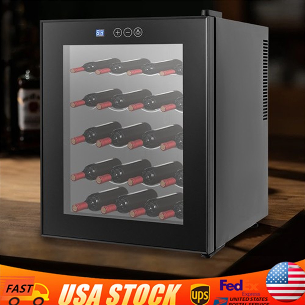 20 Bottle Wine Fridge Beverage Wine Chiller Wine Cooler Freestanding Rectangular