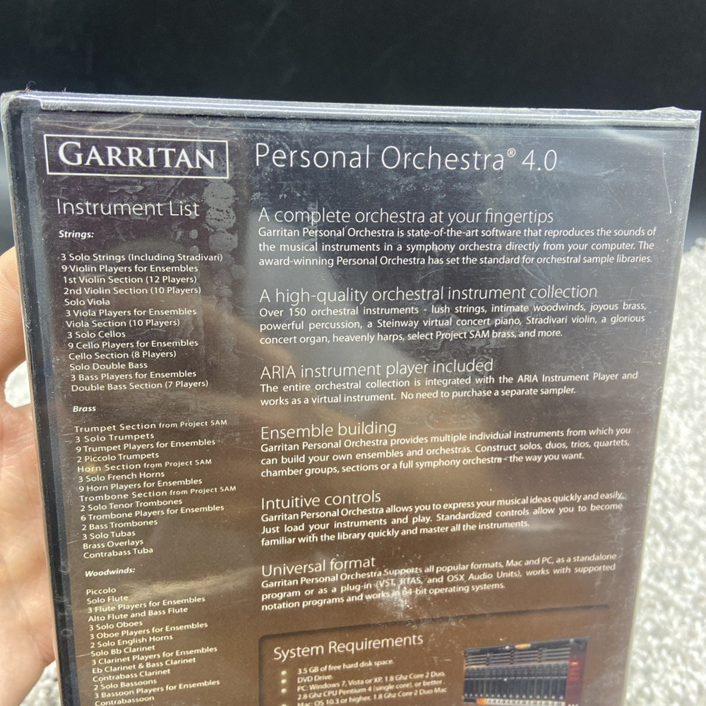 Garritan GPO Personal Orchestra Library 4.0 Windows Mac Software DVD w/ serial #