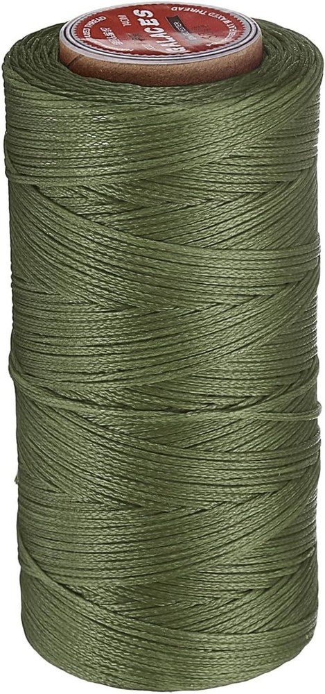 High Strength Waxed Thread 153 Yards Grass Green for Leatherwork Projects