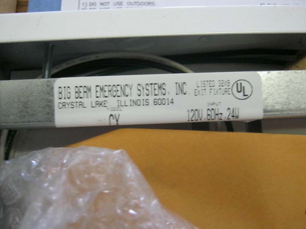 Big Beam Emergency System Model: CX Incandescent Exit Sign W