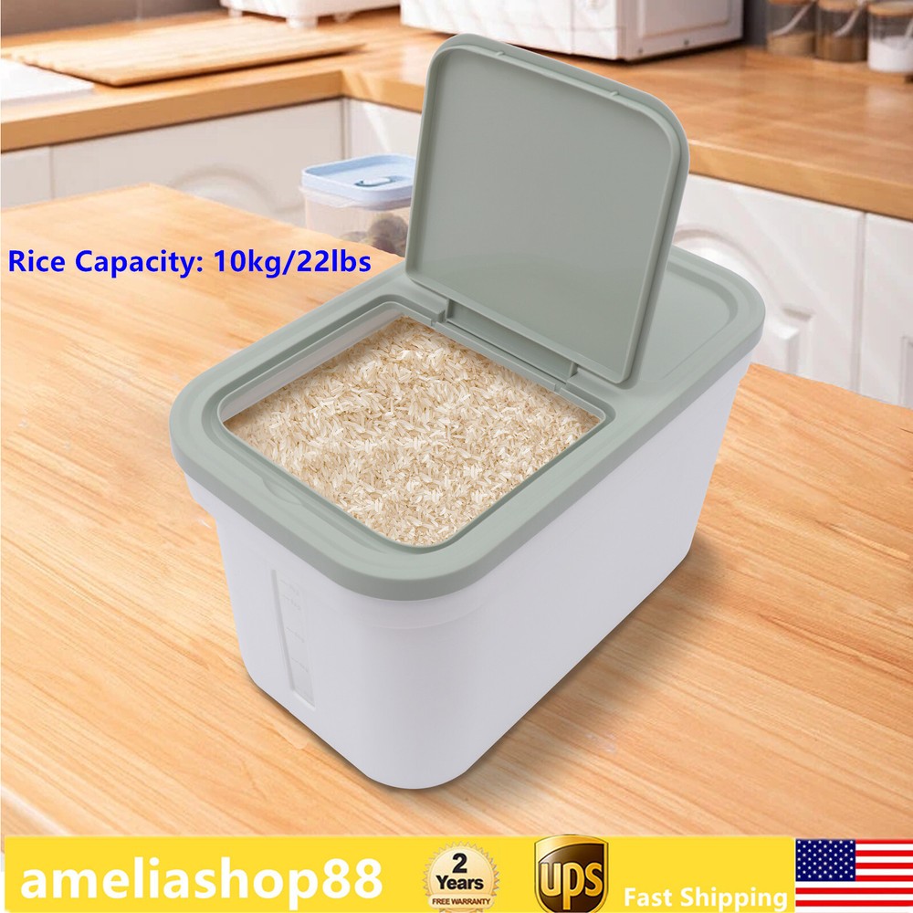 Rice Beans Storage Container Moisture-proof Kitchen Food Storage Bucke with cup