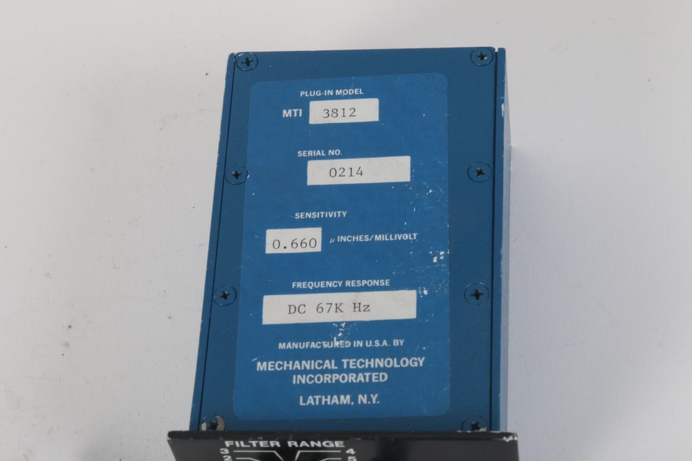 Mechanical Technology Incorporated 3812 Frequency Response DC 67K Hz
