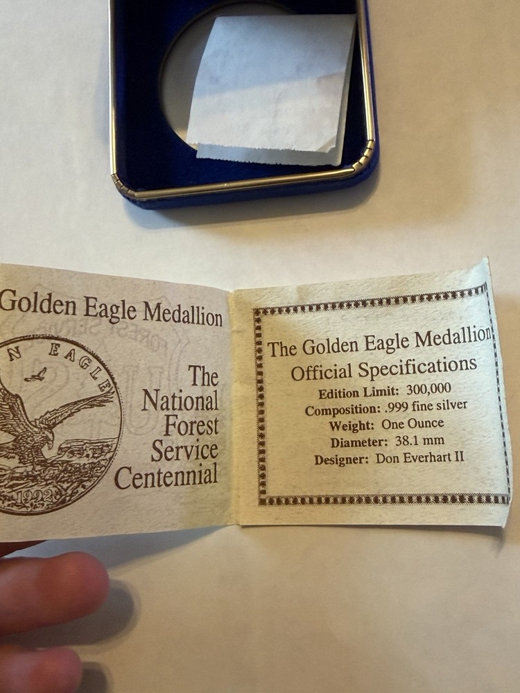 1992 Golden Eagle Medallion National Forest Service Centennial
