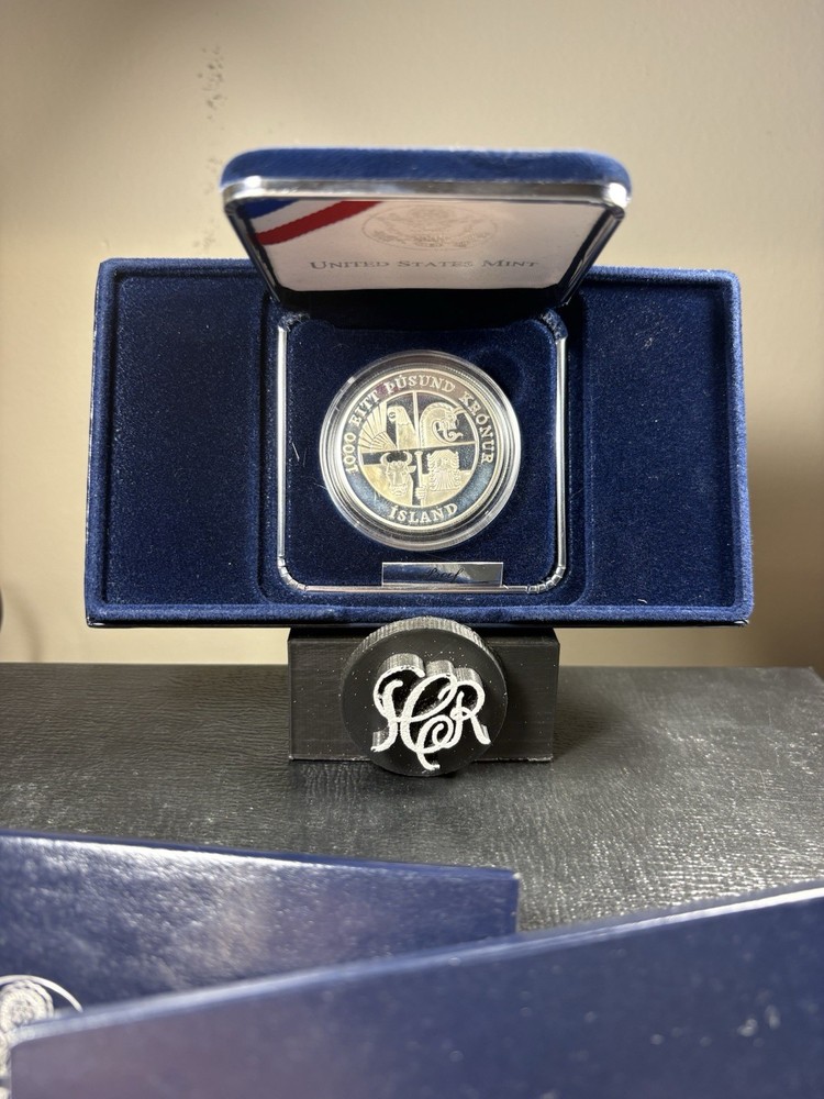 2000 Leif Ericson Millennium Commemorative Silver Dollar OGP & COA
