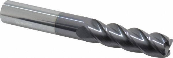 Accupro 5/8" Diam 4 Flute Single End Solid Carbide 0.09" Corner Radius End Mi...