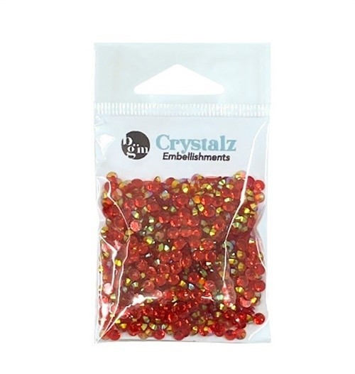 Buttons Galore Crystalz Clear Flat Back Gems-Cherry